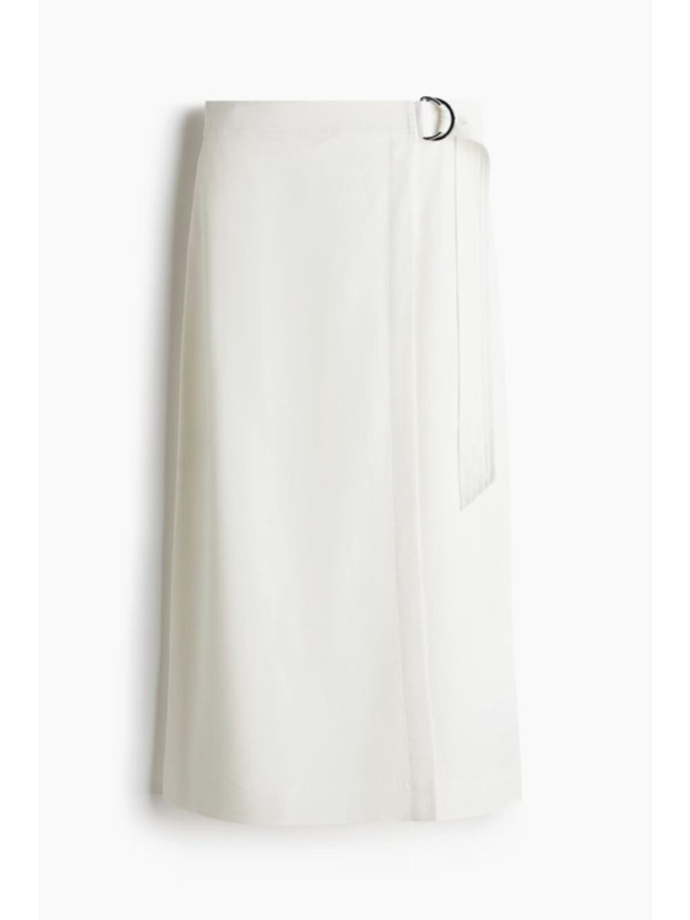 H&M White Linen Wrap Midi Skirt